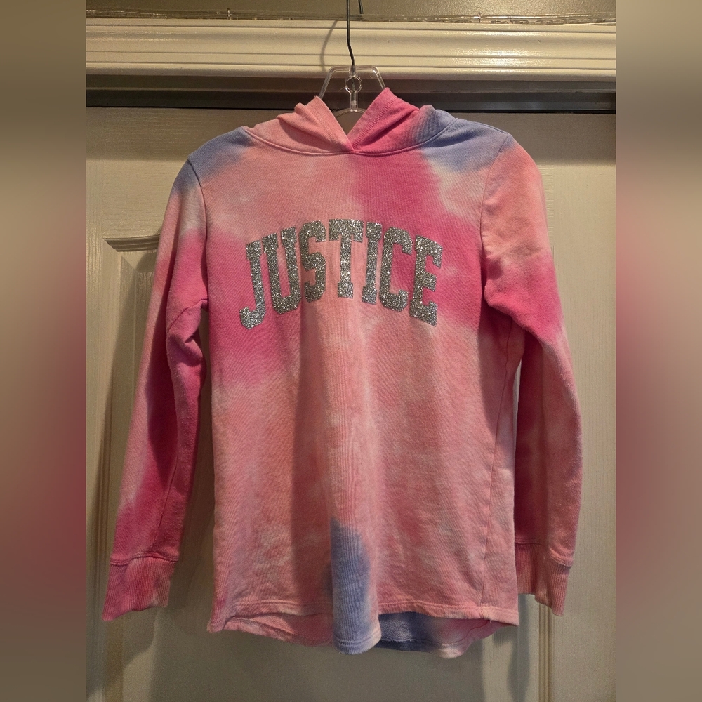 Justice Pink and Blue Tie-Dye Kids Hoodie